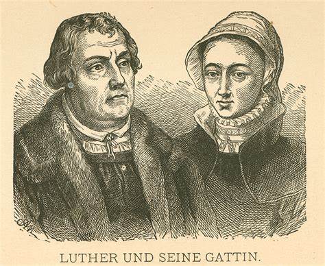 Illustratie van Katharina von Bora met Maarten Luther