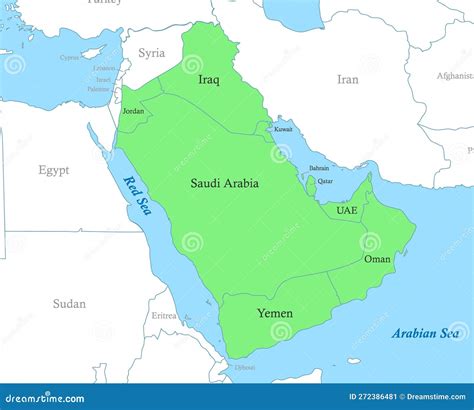 Kaart van het Arabisch schiereiland met belangrijke historische en religieuze centra.