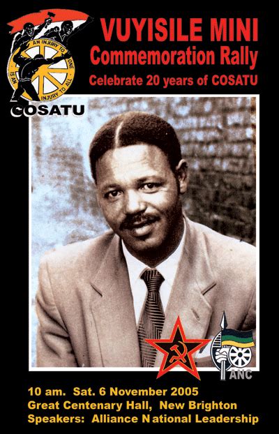 Illustratie van apartheidssymbolen en Vuyisile Mini