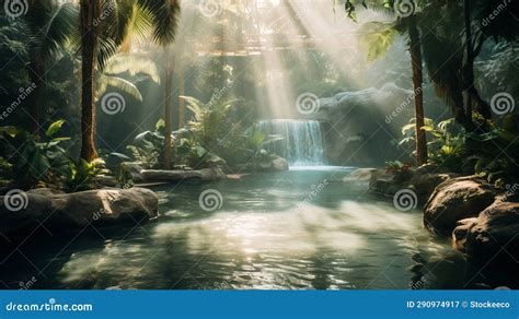 Illustratie van een serene bosrijke omgeving voor een retraite