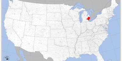 Kaart van Michigan met de locatie van Holland, Michigan en omliggende Nederlandse nederzettingen.