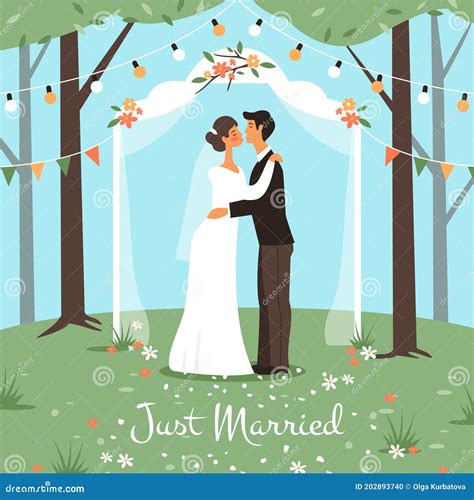 Illustratie van een huwelijksceremonie