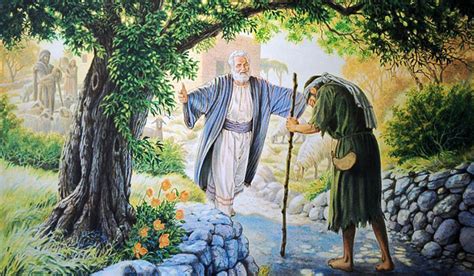 Een afbeelding van de parabel van de verloren zoon.