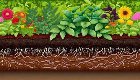 illustratie van een tuin met bloemen die zachtjes groeien