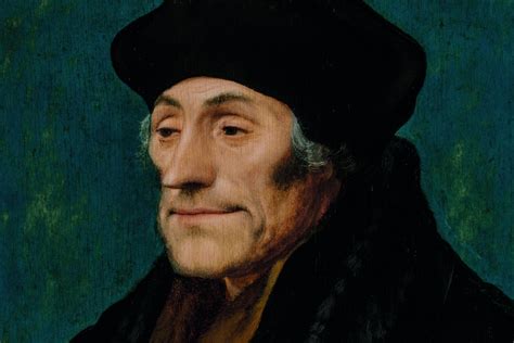Illustratie van Desiderius Erasmus of een manuscript van het Nieuwe Testament uit de Renaissance.