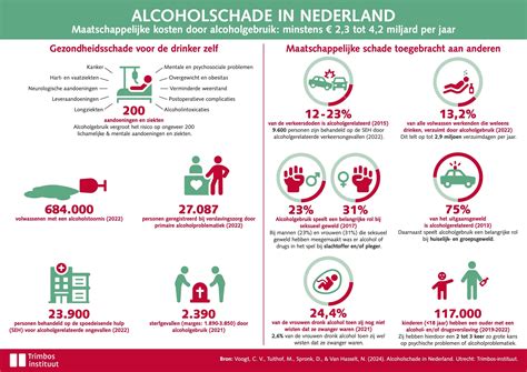 Infographic die de negatieve gevolgen van alcoholmisbruik voor de gezondheid en het geestelijk leven toont