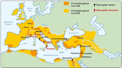 Kaart van het vroege Christendom met nadruk op Antiochië
