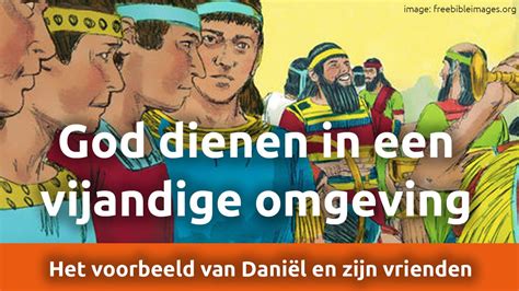 Illustratie van Daniël en zijn vrienden die trouw blijven aan hun geloof ondanks tegenspoed.