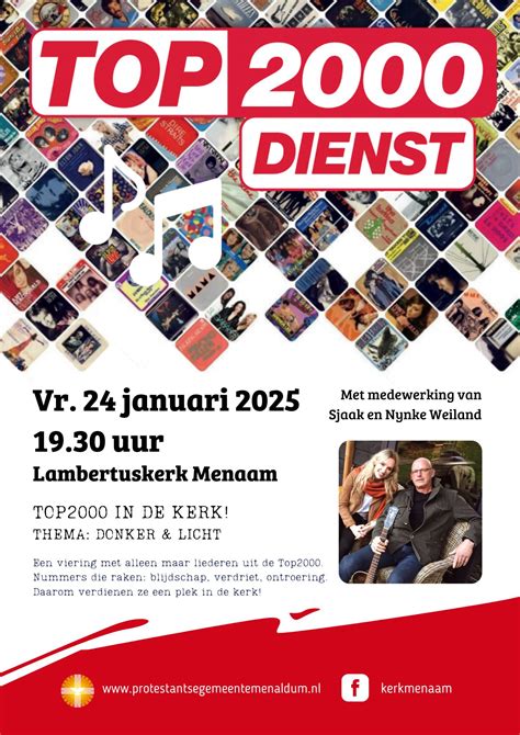 affiche voor een Top 2000 dienst met thema 
