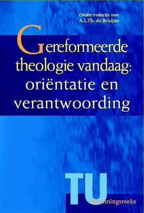 een diagram dat de historische ontwikkeling van de gereformeerde theologie weergeeft, met belangrijke stromingen en figuren