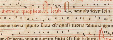 Illustratie van een historisch liturgisch handschrift met gregoriaanse gezangen.