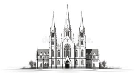 Illustratie van een kerkgebouw met een begrafenisstoet, symboliserend een kerkelijke herdenking