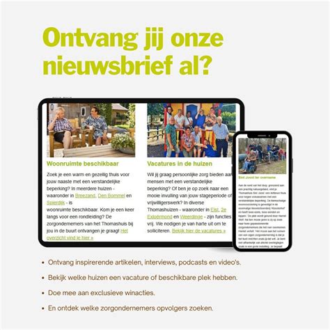 Illustratie van een open nieuwsbrief met diverse artikelen en afbeeldingen.