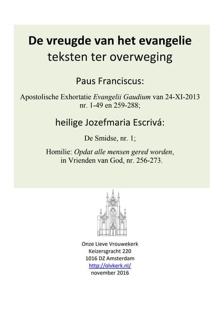 Kopie van de apostolische exhortatie Evangelii Gaudium.