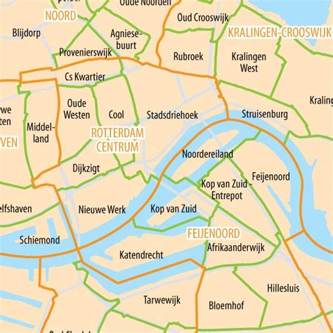 Kaart van Rotterdam met de wijk Hillesluis en de locatie van de Maranathakerk / Licht op Zuid gemarkeerd.