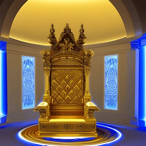 Afbeelding van een troon met een kroon, symbool van koningschap