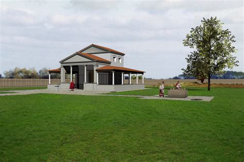 reconstructie van een Gallo-Romeinse tempel in Elst