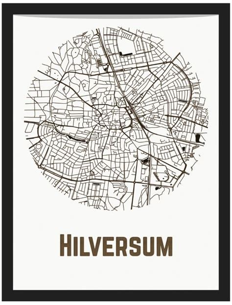 Kaart van Hilversum uit de 19e eeuw