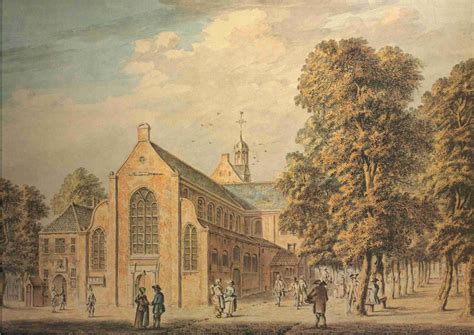 Historische illustratie van een gereformeerde kerkdienst in de 19e eeuw.