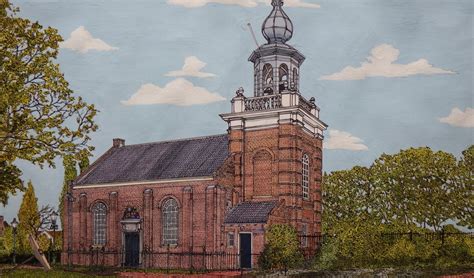Het kerkje met boogramen aan de Oude Kerkstraat, oorspronkelijk gesticht door Otto de Boer.