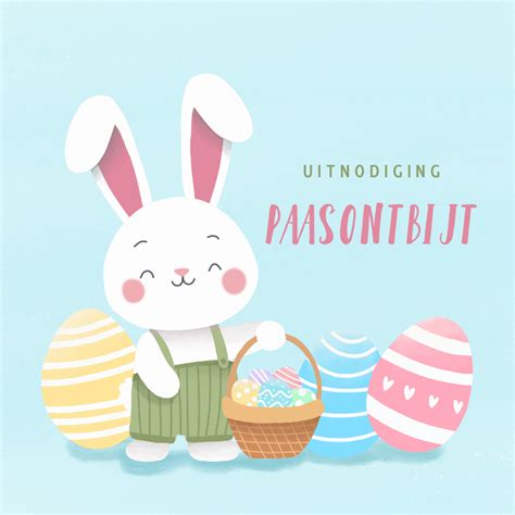 Illustratie van een paasontbijt of paasdecoratie