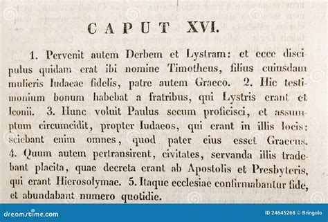 Een oude manuscriptpagina met Latijnse tekst, verwijzend naar kerkelijke geschriften.