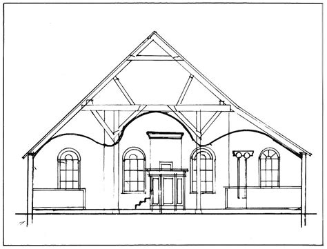 Illustratie van de bouw van de eerste Dolerende kerk