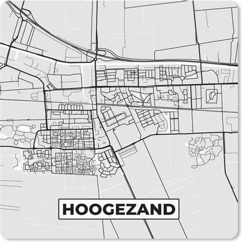 Plattegrond van Hoogezand met de locatie van de Doopsgezinde kerk