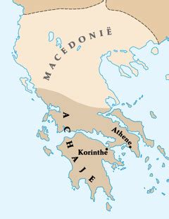 Een kaart van het oude Korinthe en de omliggende regio Achaje