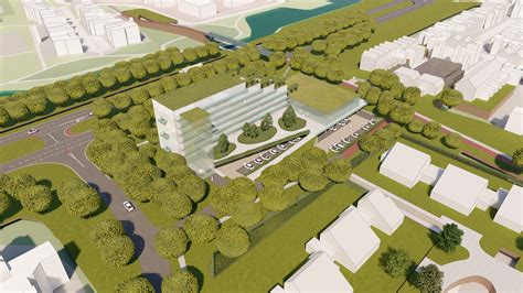 Illustratie van een modern kerkgebouw dat multifunctioneel wordt gebruikt