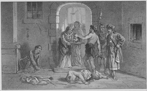 Illustratie van Johannes de Doper in de gevangenis, die discipelen naar Jezus stuurt.