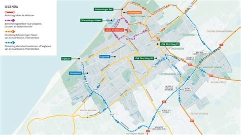 Kaart van Den Haag met OV-routes naar Madurodam
