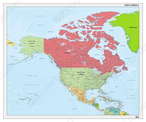 kaart van Noord-Amerika met aanduiding van vroege Nederlandse nederzettingen en kerken