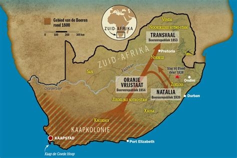 historische afbeelding van de Grote Trek in Zuid-Afrika