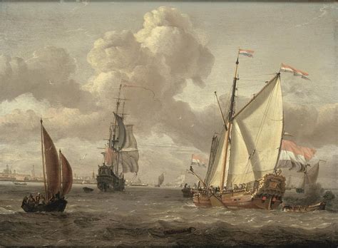 Een schilderij of gravure die de zeevaart in de 16e eeuw uitbeeldt, mogelijk met een piratenschip.