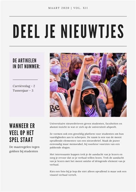 Een voorbeeld van een professioneel opgemaakte kerkelijke nieuwsbrief.