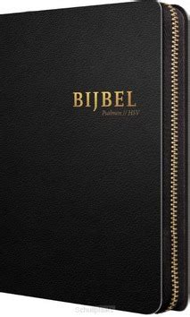 Luxe leren omslag van de Herziene Statenvertaling Bijbel met rits