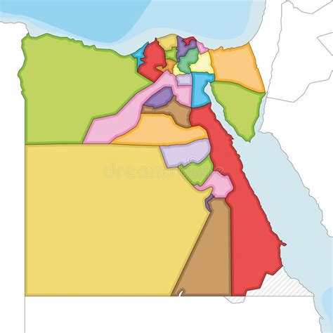 een kaart van Egypte met aangrenzende conflictgebieden