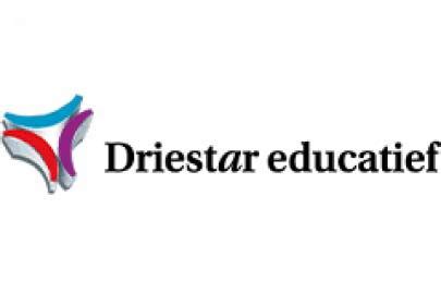 Logo Driestar Educatief met een subtiele verwijzing naar onderwijs en geloof
