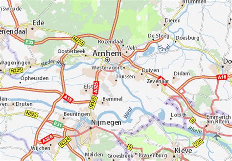 plattegrond van Huissen met de locatie van de kerk
