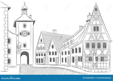 illustratie van middeleeuwse kerkbouw
