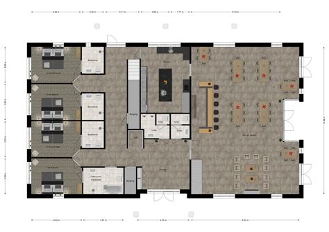 Plattegrond van de Jachin en Boazkerk met zitplaatsen op de begane grond en galerij