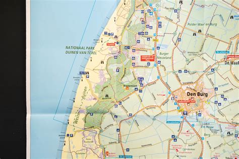 plattegrond van Texel met aanduiding van de kerkdorpen