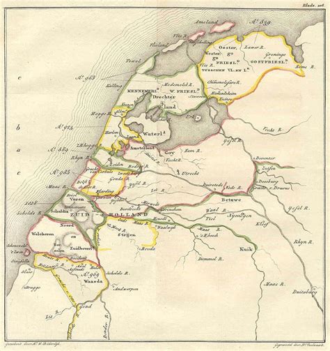Oude kaart van het veengebied rond Mussel