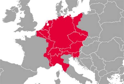 Kaart van het Heilige Roomse Rijk met de locaties Eisleben, Wittenberg en Worms