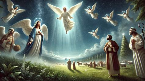 Afbeelding van engelen die toekijken op de mensheid