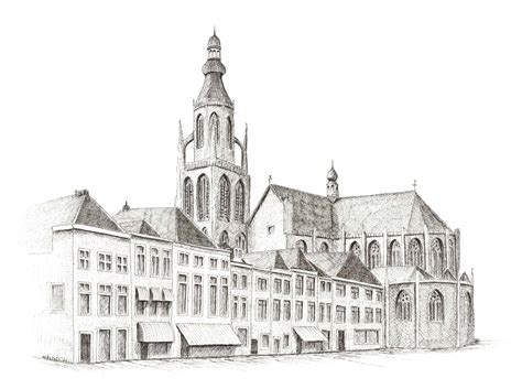 illustraties van een rechtbankgebouw en een kerk