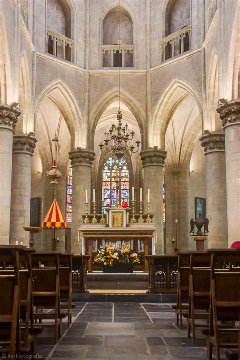 Visualisatie van de Sint-Willibrordusbasiliek in Hulst, met nadruk op de architectonische details.