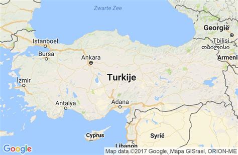 Kaart van Turkije met de locatie Izmir
