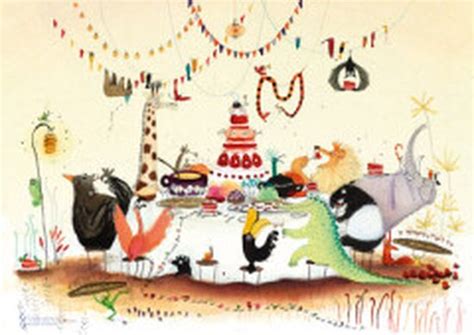 Illustratie van een extravagant Babylonisch feestmaal met koning Belsassar en zijn gasten, met op de achtergrond stadsgezichten van Babel.